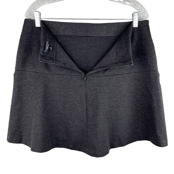 Thakoon Skirt Ponte Faux Wrap A-Line Charcoal Heather Stretch Large - Picture 3 of 9